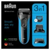 Braun Elektrisch Scheerapparaat Series 3 3010BT Zwart / Blauw -Clarins Verkoopwinkel 1003941