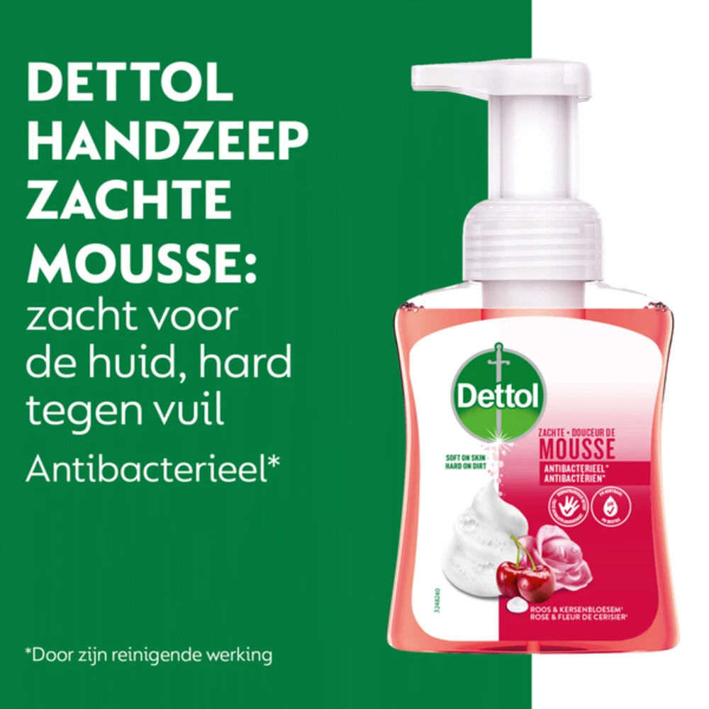6x Dettol Foam Handzeep Rozen & Kers 4 6x Dettol Foam Handzeep Rozen & Kers - Afbeelding 2